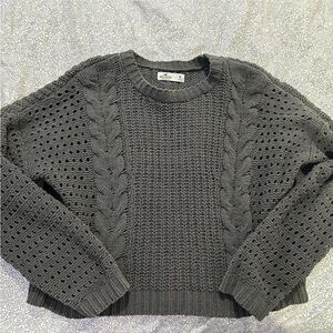 Hollister Charcoal Cable Knit Sweater
